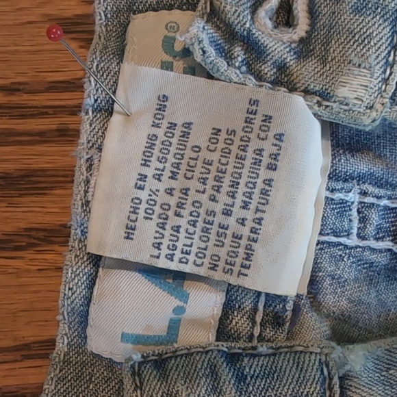 L.A.Blues® Y2K Vintage High Waisted Faded Denim Jean Carpenter Shorts Sz12 - Picture 6 of 12
